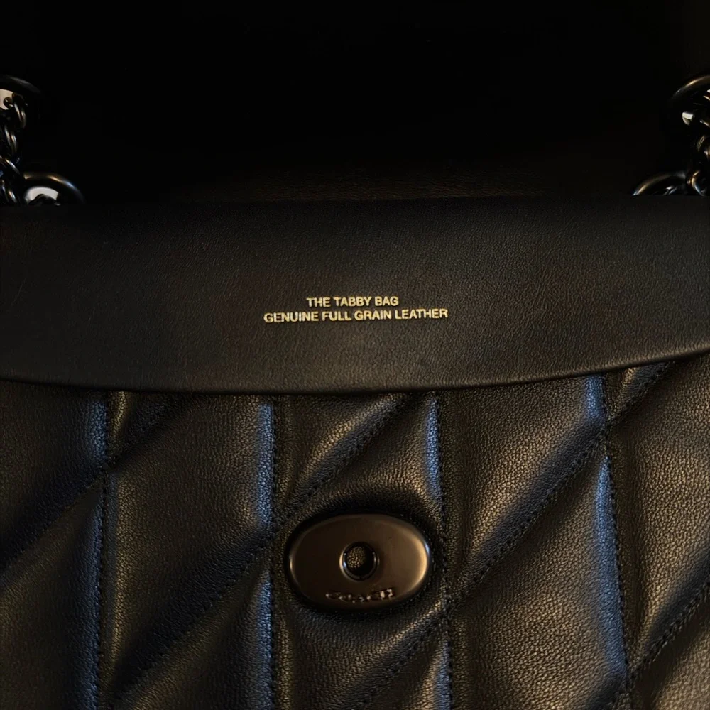 BNWT Black Coach Quilted Tabby 26 - Picture 6 of 8